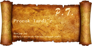 Prorok Taráz névjegykártya